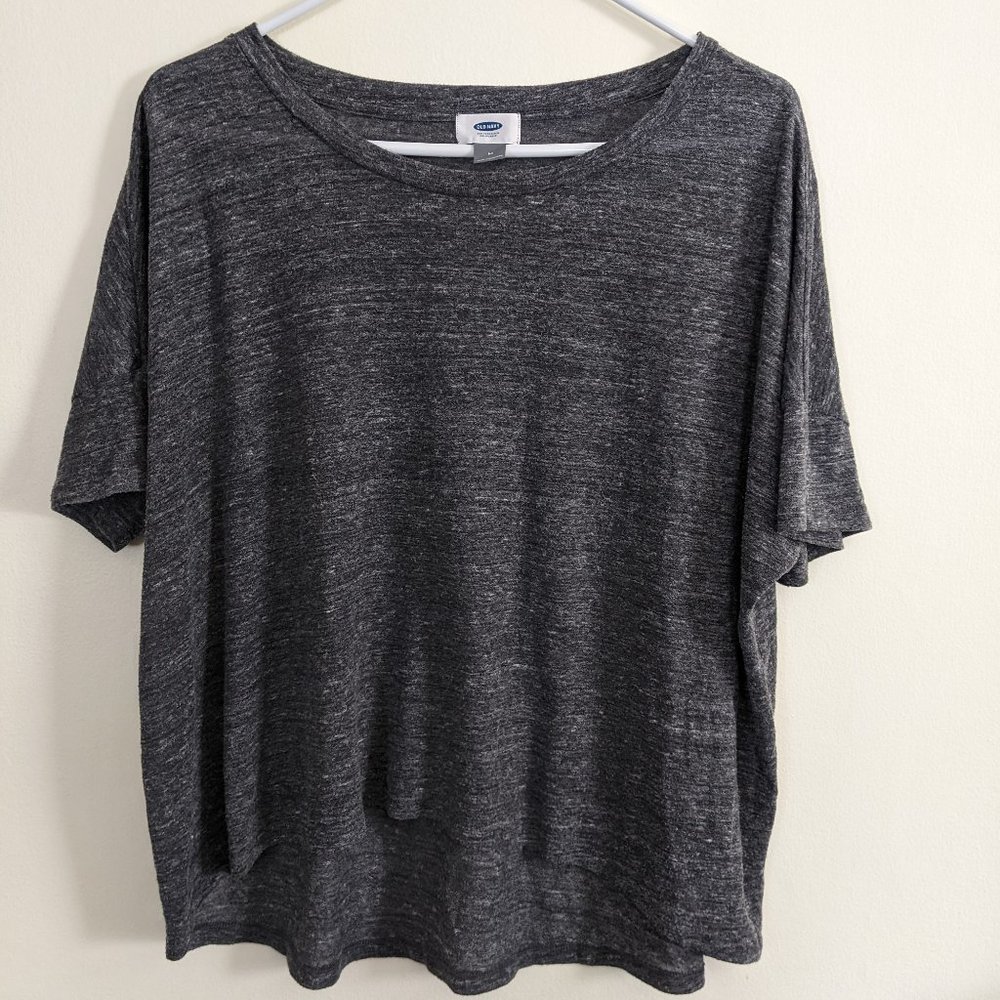 BOGO SALE! Dolman-Sleeve Cropped Tee, Dark Gray